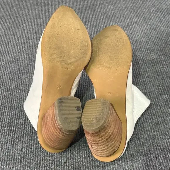 Miz Mooz Heels Women’s 6.5 Amalia Mules Leather Boho Slip On Minimalist White - Picture 12 of 12